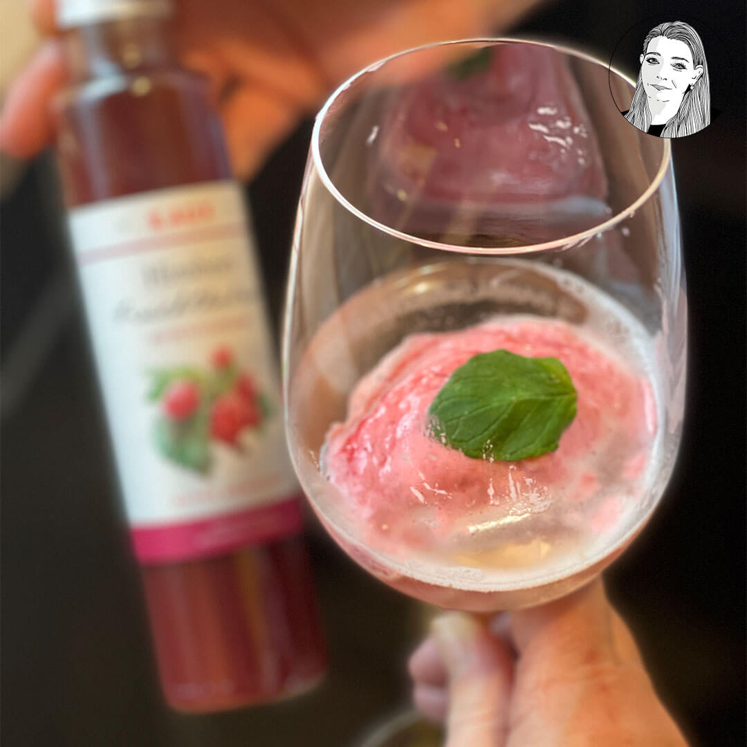 Himbeersorbet als Zwischengang