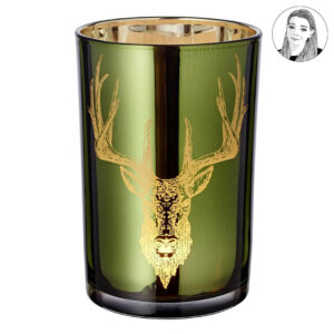 Glaswindlicht "Ted" im mit Hirsch-Motiv von Edzard