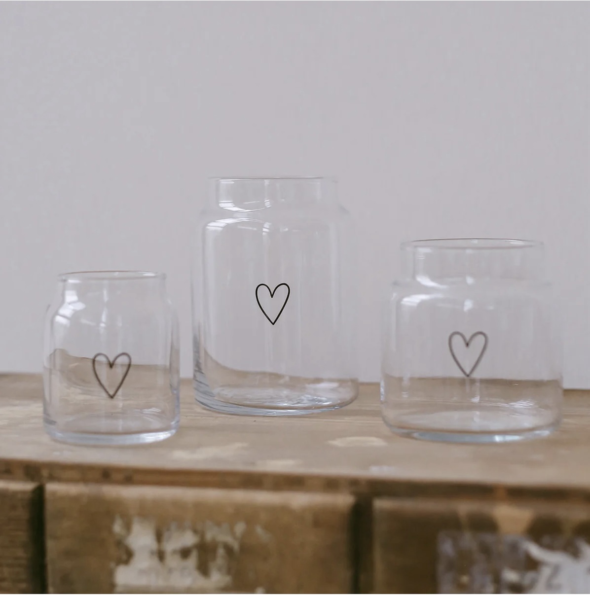 Eulenschnitt: Glasvase „Herz“ schwarz klein – Bild 3