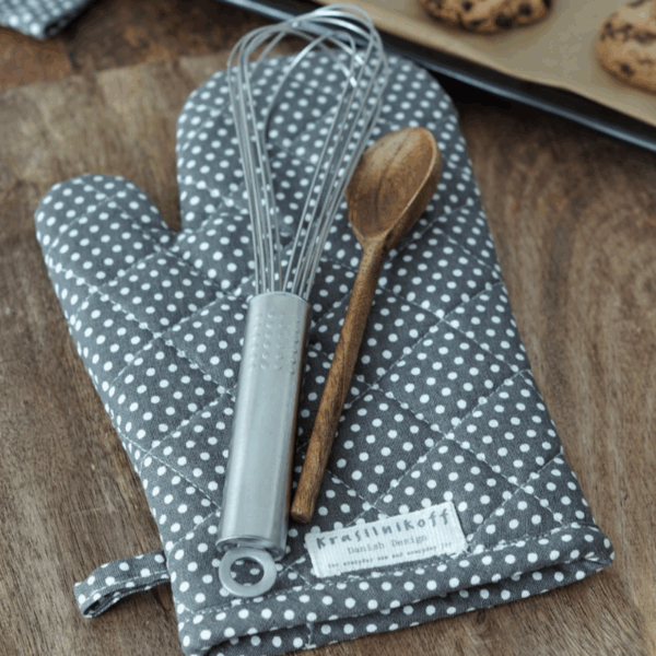 Krasilnikoff Ofenhandschuh „Dots“ grau – Bild 2