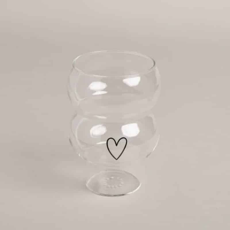 Eulenschnitt Double Bubble Glas Herz