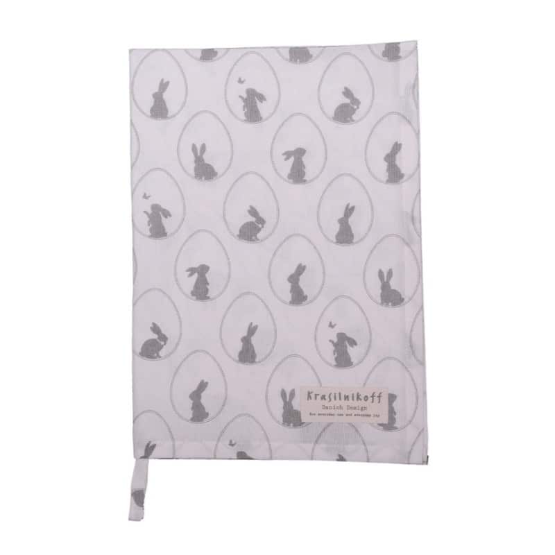 Krasilnikoff Geschirrtuch Bunnies all over weiß
